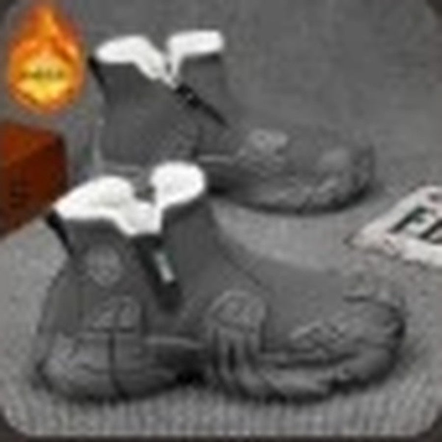 Bottes Banquise grises, fourrure blanche
