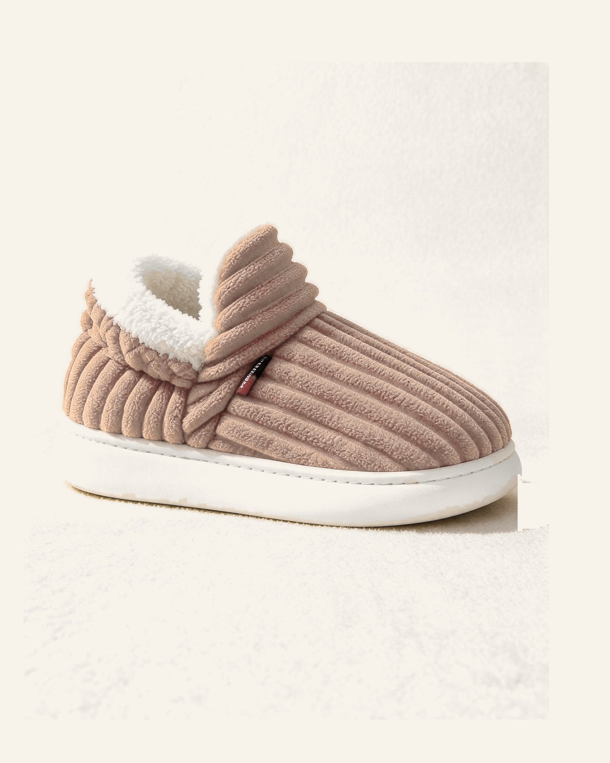 Chausson Guimauve marron taupe de profil