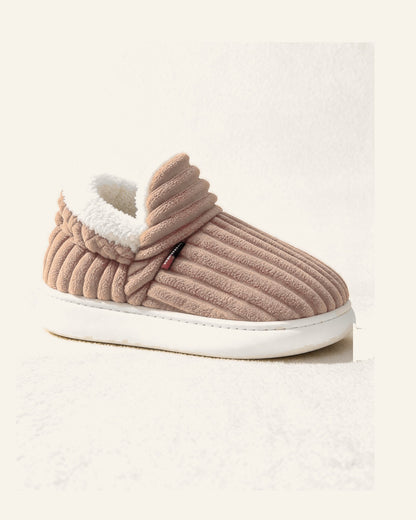 Chausson Guimauve marron taupe de profil